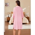 thumbnail image 2 of Ekouaer Women Zipper Robe Lightweight House Coat Zipper Front Short Bathrobes Soft Nightgown with Pockets, 2 of 6