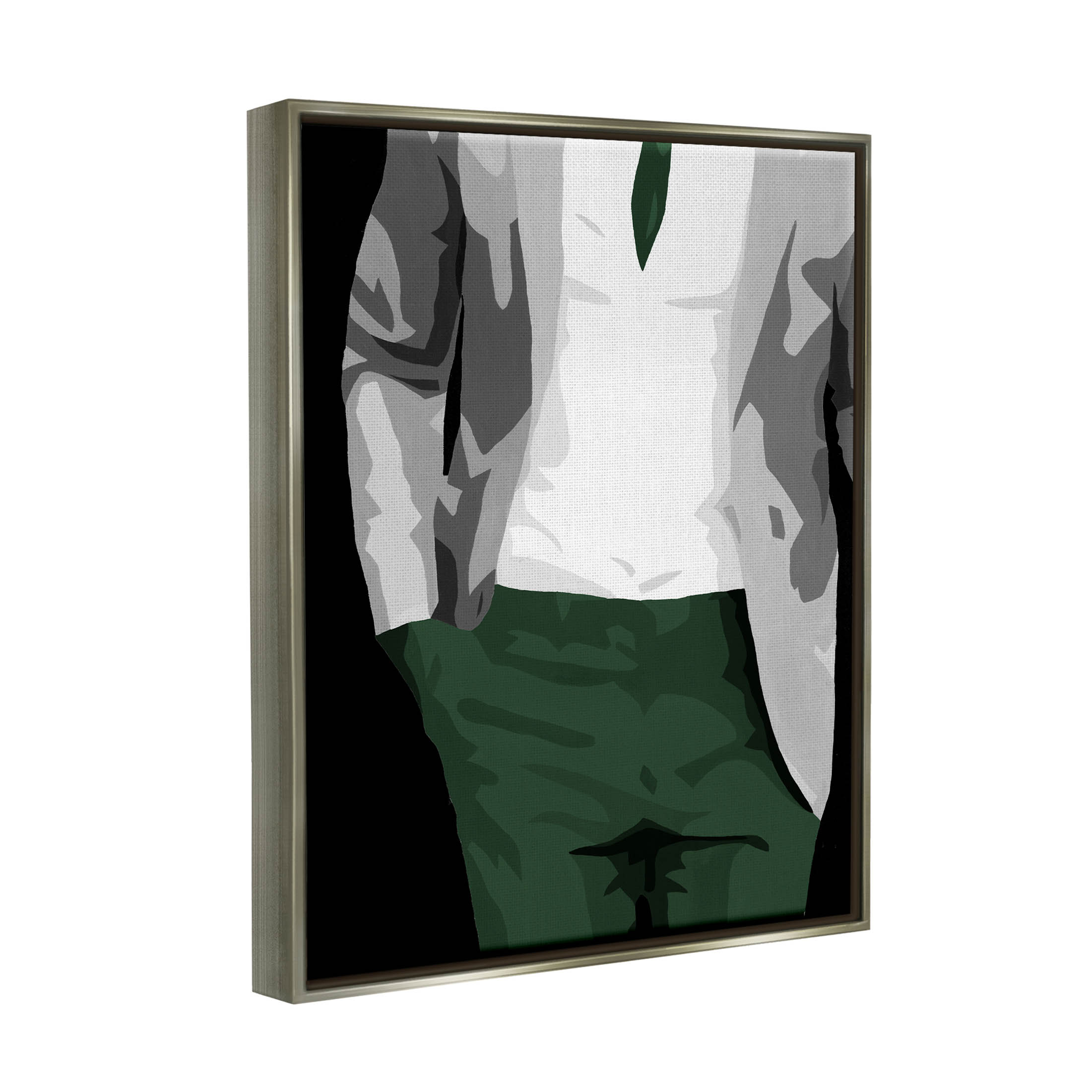 Stupell Industries Man In Suit Trendy Fashion Graphic Art Luster Gray Floating Framed Canvas Print Wall Art, Design by Beth Ann Lawson