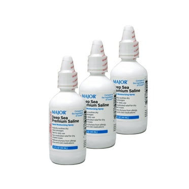 Major Deep Sea Premium Saline Nasal Moisturizing Spray 1.5oz 3-Pack