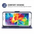 thumbnail image 1 of Samsung Galaxy S5 Cover Leather ， Stand Function And Card Slot Blue, 1 of 7
