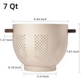 Colander Coated Metal Colander with Wood Handle and Stable Base, Powder Coated Steel ...