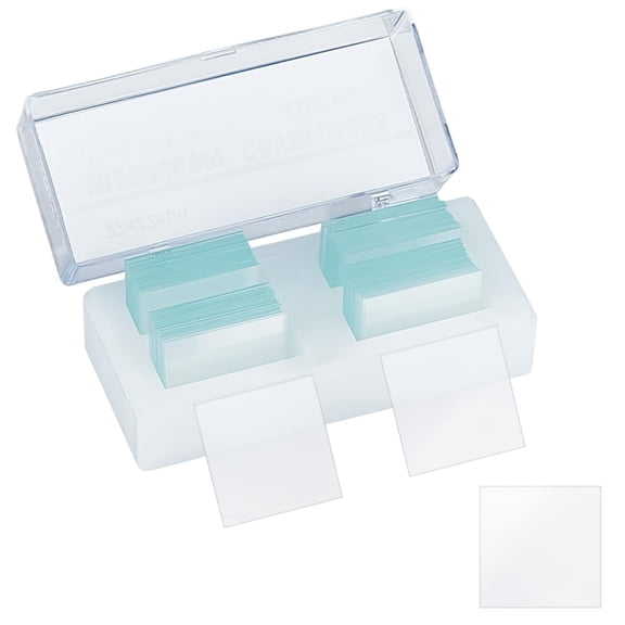 200Pcs Clear Standard Microscope Cover Slips 0.9x0.9 Inch Square Glass Microscope Slide 0.2mm Thickness Standard Glass Slides Cover