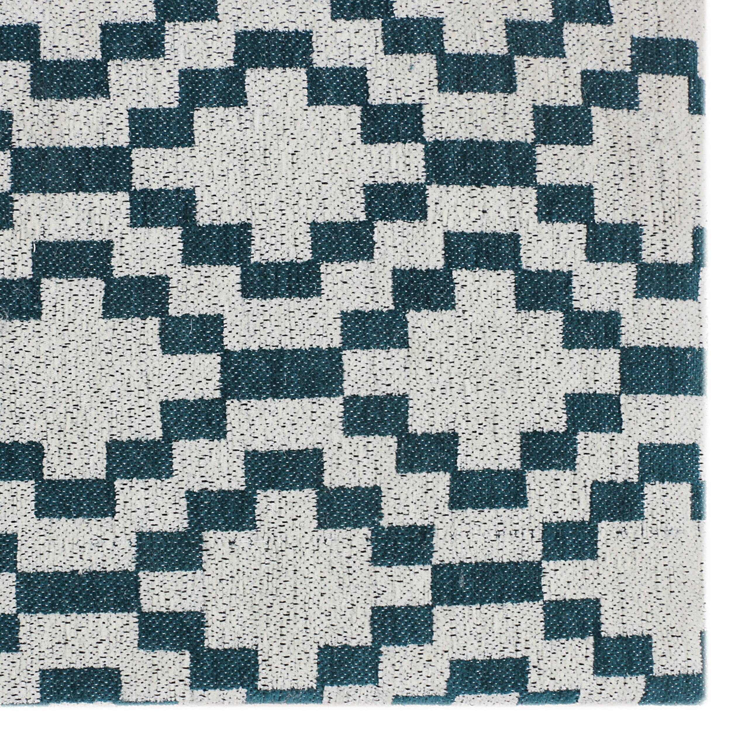 RugSmith Teal Trellis 20 in. X 36in. Anti-Fatigue Kitchen Mat - 20"x36"