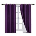 thumbnail image 6 of K92 100% Blackout 1 Panel Plum Color Thermal Lined Room Darkening Window Curtain Grommets 63" inch Long Drape for Bedroom / Living, 6 of 7