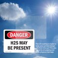 thumbnail image 6 of (2 Pack) H2S May Be Present OSHA Danger Sign 7 Inch X 5 Inch Vinyl Label Decal Sticker Weather Resistant, UV Protected for Workplace, Business, and Construction Site, Made in the USA, 6 of 7
