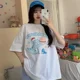 thumbnail image 3 of Camiseta de mujer, tendencia retro, cuello redondo, camiseta de gran tamaño, dinosaurio, pura, suelta, salvaje, camisetas de manga corta para hombre, Harajuku, 3 of 5