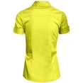thumbnail image 3 of J. METHOD Women's Tailored Button Down Shirt Cuffed Short Sleeve Stretch Collar Office Work Formal Casual Basic Blouse Top NEWT06 Lemonzest M, 3 of 5