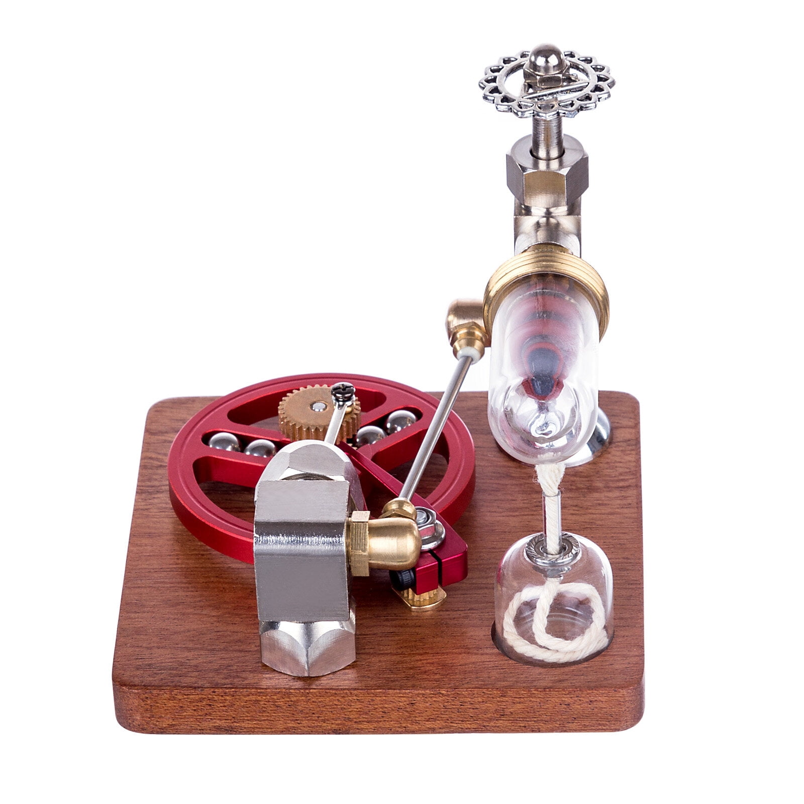 STEM Stirling Engine Model, Adjustable Speed Engine Model with Ball Bearing Flywheel, Aluminum Alloy Desktop Collectible Gift for Hobbyists