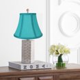 thumbnail image 4 of Urbanest Softback Bell Lampshade, Faux Silk, 5-inch by 9-inch by 7-inch, Teal, Spider-fitter, 4 of 6