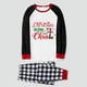 thumbnail image 3 of Pijamas familiares a juego de Navidad, juego de pijamas de Navidad, comienza con Cristo, gris, 3 of 3