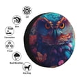 thumbnail image 4 of Lsque Colorful Feather Owl Pattern Tire Covers - Tough Tire Wheel Protector for Truck, SUV, Trailer, Camper, RV-15 inch, 4 of 6