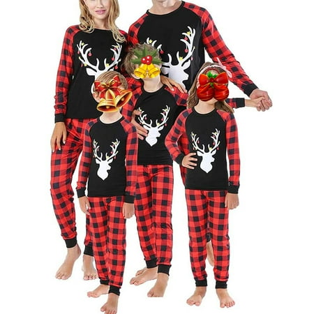 

Ma&Baby Christmas Family Match Pajamas Set Women Mens Kids Sleepsuit Sleepwear Nightwear