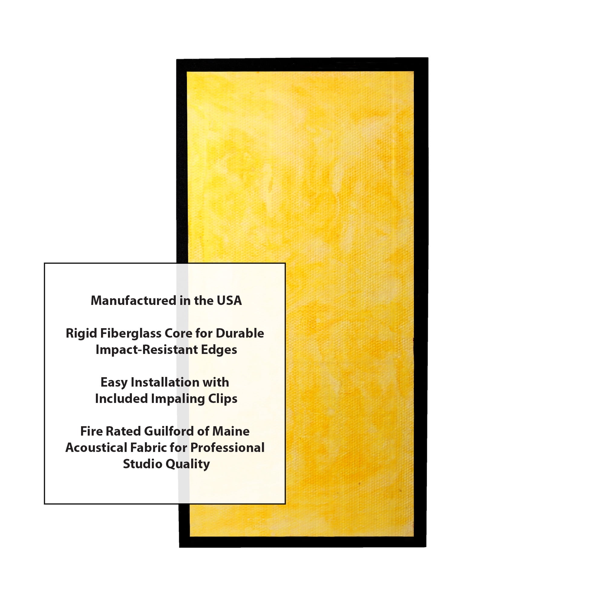 ATS Acoustics Hardened Edge Fire Rated Professional Studio Acoustic Panel 24x48x2 Pitch