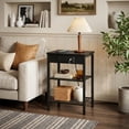 thumbnail image 5 of JIOABL 3-Tier Side Table with USB & AC Charging Station, Adjustable Shelves, Multi-Use for Living Room & Bedroom, Black, 5 of 8