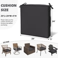thumbnail image 3 of Kimunuk Outdoor Chair Cushions set of 2, 24" x 24" Zipped Waterproof Outdoor Seat Cushions Couch Pads with Ties for Patio Furniture, Grey, 3 of 6
