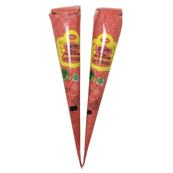 Henna Natural Golecha Para Tatuajes Temporales 2 Conos Delineador Mehndi Colores a Escoger