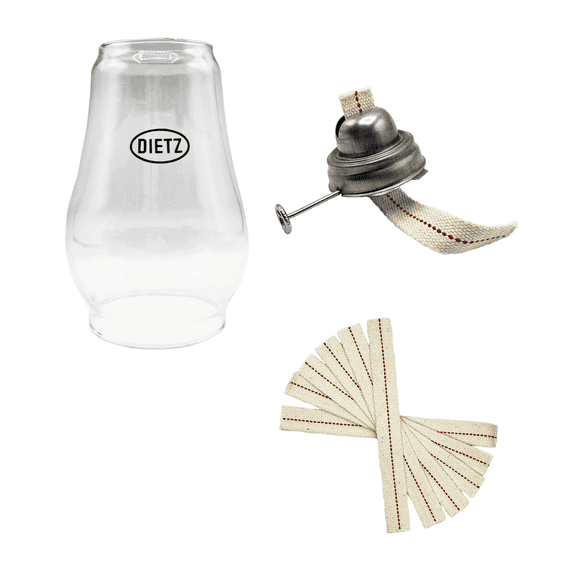 Light of Mine: Dietz #80 Blizzard Oil Lantern Replacement Kit with Globe, Burner, and 7/8" Replacement Wick Strips