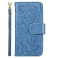 thumbnail image 3 of Decase Wallet Cover For Apple iPhone 15 6.1",Premium Flower Pattern Shockproof Flip Card Slots Holder Case With Hand Strap & Magnetic Clasp,Anti-Scratch Phone Shell,for iPhone 15 - Blue, 3 of 5