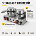 thumbnail image 4 of Wafflera Industrial Doble Bubble Waffle Gutstark Profesional Redonda 18 cm Acero Uso Rudo, 4 of 8