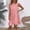 Pink, variant on Women's Summer Casual V-Neck Sleeveless Mini Dress Tie Shoulder Width Layered Ruffle Flowing A-line Skirt Short Skirt Pink S