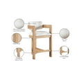 thumbnail image 2 of Meridian Furniture Sacha Cream Linen Textured Fabric Stool, 2 of 9
