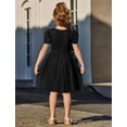 thumbnail image 4 of Oudiya Toddler Girls Tutu Tulle Dresses Party Formal Birthday Summer Puff Short Sleeve Little Girls Dress, 3-8Y, 4 of 7