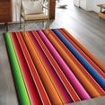thumbnail image 3 of Abstract Washable Area Rugs 2.7'x5', Colorful Mexican Stripe Red Orange Farmhouse Low Pile Throw Living Room Rug Non-Slip Sturdy Edge Binding Carpet for Indoor Entryway Bedside Kitchen, 3 of 9
