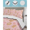 thumbnail image 4 of Pink Christmas Twin Size Down Alternative Comforter, Lightweight Comforter Quilt Bedding Set with Pillow Shams Xmas Gingerbread Winter Cane Candy Snowflakes Bed Comforter Duvet Insert 68"x86", 4 of 7