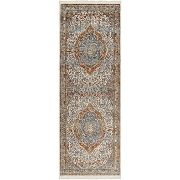 BoutiqueRugs Bojan Traditional Runner Rug - Blue, Rust, Burnt Orange - 2'10" x 12' Runner