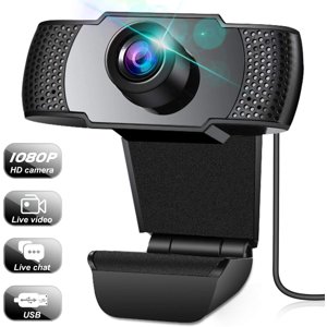 Webcam, Webcam avec Microphone, Plein 1080P HD Vidéo Webcam, Caméra Web d'ordinateur en streaming , USB Webcam informatique pour l'appel vidéo, cours en ligne