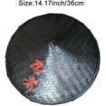 thumbnail image 2 of HAHADAXA Handmade Weave Straw Hat Black Bamboo Hat Chinese Style Samurai Headwear Prop Shade Caps Fisherman Rattan Hat, 2 of 7