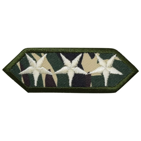 Military - Three Stars - Camo - Iron on Applique/Embroidered Patch