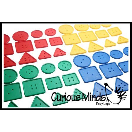 Large Attribute Lacing Buttons Busy Bag - Perfect fine motor learning activity for toddlers and preschoolers. Sort by shape and color. Travel activity