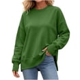 thumbnail image 2 of Womens Oversized Crewneck Sweatshirt | Soft Fleece Lined Long Sleeve Pullover, Loose Casual Fit, Workout Lounge Wear Daily Airport Outfits, 2026 Fall Winter Fashion Green Xl, 2 of 9