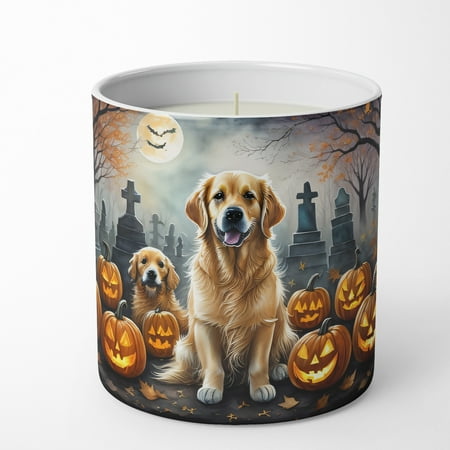 Golden Retriever Spooky Halloween Decorative Soy Candle 3.25 in x 3.75 in