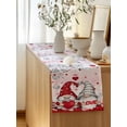 thumbnail image 5 of Table Runner 60 Inches Long for Kitchen Dining, Valentine Gnomes, Dresser Scarf Farmhouse, Dining Table Decorations for Wedding/Parties, Spring Silver Leaves Red Rose 13 x 60 In, 5 of 9