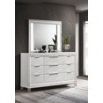 thumbnail image 2 of Coaster Marmore 9-Drawer Contemporary Wood Dresser and LED Mirror in White, 2 of 17