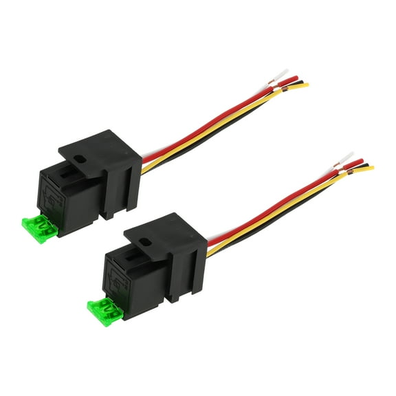Unique Bargains 4 Pins 12V 30A Auto Relay with Harness Sockets Waterproof Car Relay Black 2 Pcs