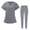 Grey, variant on STARTIST Men Women Scrubs Set Nurse Work Clothing Nursing Uniform for SPA Cosmetology M