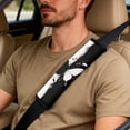 thumbnail image 5 of Xoenoiee Butterfly Music Note Pattern 5pcs Car Accessories Full Set with Car Front Seat Covers, Auto Seat Belt Cover Pad, Car Armrest Cover Pad, PU Leather Car Interior Accessories Decor, 5 of 7