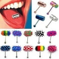 thumbnail image 2 of Skymirror Unisex Cool Punk Hammer Shape Vibrating Tongue Bar Stud Body Piercing Jewelry, 2 of 8