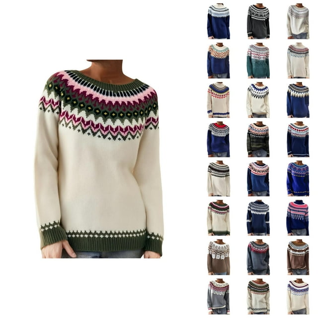 Chandails pour Femmes 2025 Manches Longues Tricot Épais Chandail-Over Automne Hiver Col Roulé Surdimensionné