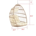 thumbnail image 2 of AOOWOW Hanging Egg Chair Without Stand, Wicker Swing Chair with Cushion, 350lbs Capacity Indoor Outdoor Khaki Chair, 2 of 5