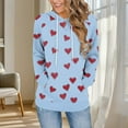 thumbnail image 2 of Enjoytime Womens Hoodies Hearts Printed Long Sleeve Casual Sweatshirt Fall Winter Fashion Trendy Pullover Sweatshirts Light Blue XL, 2 of 6