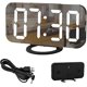 thumbnail image 1 of Reloj despertador digital, reloj despertador con espejo LED de pantalla grande de 6,5" con modo de atenuación, brillo ajustable, 2 puertos de carga USB, botón de repetición grande para Ho, 1 of 5