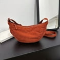 thumbnail image 3 of HengDidi Crossbody Bags for Women Shoulder Bag Corduroy 11.8x3.9x6.7in with 5-Pocket Organizer, Shoulder Bag Half Moon Chest Tote Lady Travel Shopper Bag Female Purses Minimalist Orange, 3 of 7