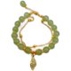 thumbnail image 2 of Hotan Pulsera de Hoja de Jade Pulsera de Jade de nefrita Verde Natural de 2 Capas para Mujer Diseño de Cuentas Redondas con Pulsera con dijes de Hoja de circón, Pulsera de Jade de la Suerte, 2 of 4