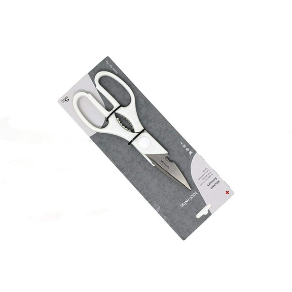 ToolSwiss Heavy Duty Multi-Purpose Kitchen Scissors | 3 Inch Stainless Steel Blades, Sharp Cooking Shears for Meat, Chicken, Herbs, Etc, Ambidextrous Design, Dishwasher Safe, Black (Black)