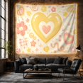 thumbnail image 6 of Glossy Yellow Heart With Smaller Soft Pink Heart, Mystical Fantasy for Space Lovers, Galaxy Room Decor, Valentine's Day Gift, Tapestry Wall Hanging for Bedroom and Dorm, 6 of 7