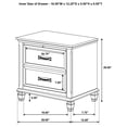 thumbnail image 3 of Bowery Hill 2 Drawer Nightstand with Tray in Antique White, 3 of 3